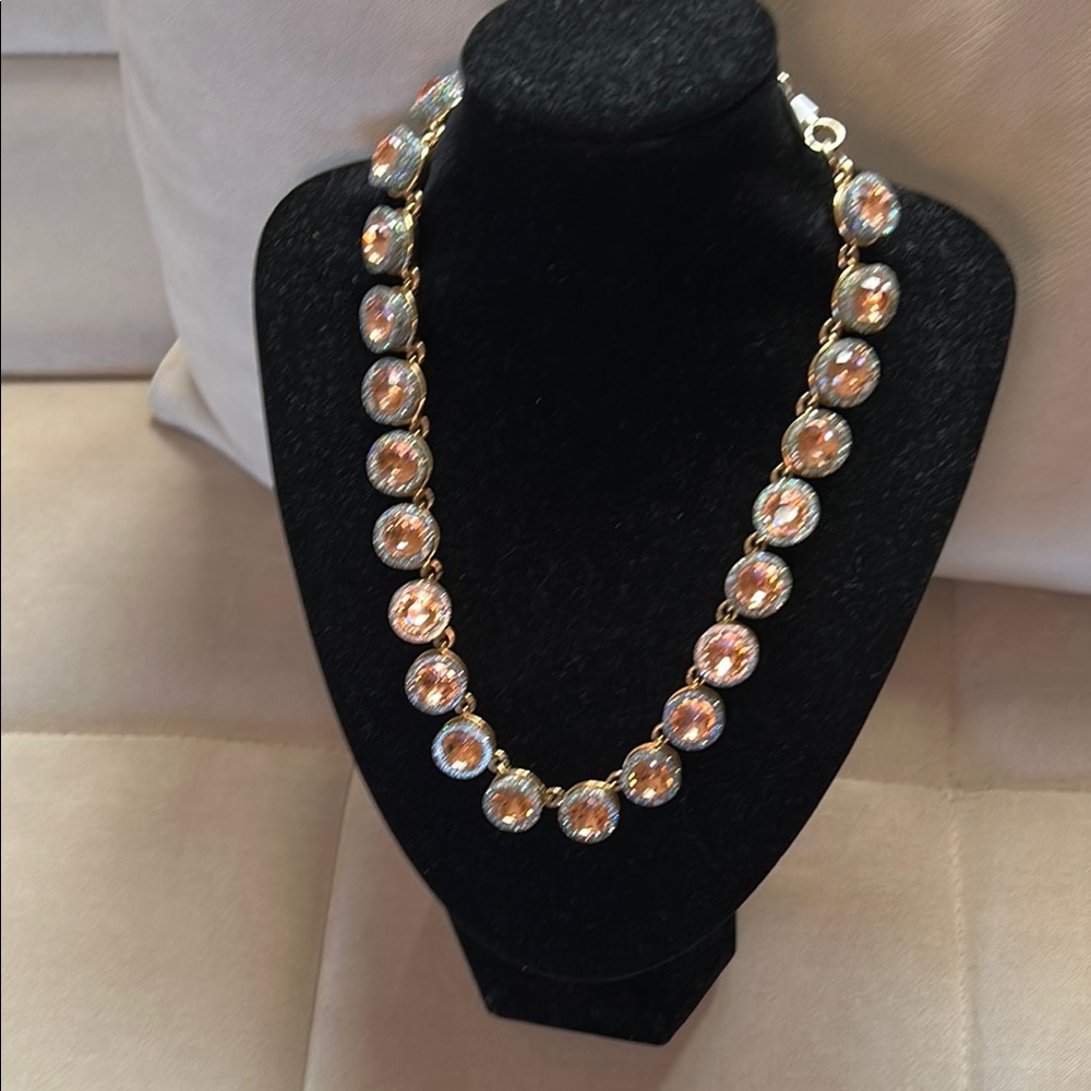 J. Crew Gold and Silver Crystal Collar Necklace